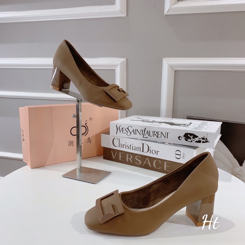 ❄️ Giày cao gót đế vuông 7cm❄️ hàng quảng châu full box