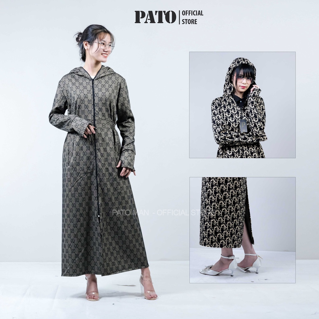 Áo chống nắng toàn thân PATO áo khoác nắng nữ dáng dài chất umi dày mịn chống tia uv tuyệt đối