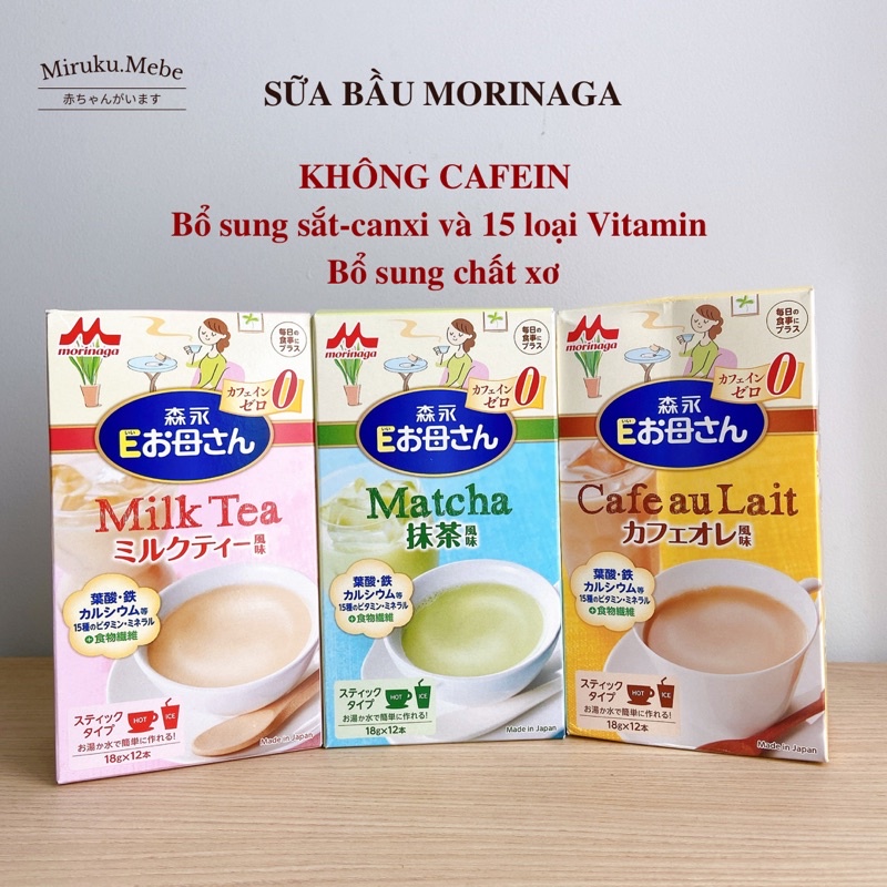 SỮA BẦU MORINAGA - bổ sung Canxi, vitamin, chất sơ cho mẹ DATE MỚI