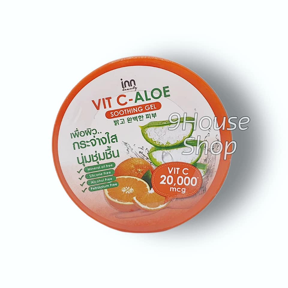 01 Hủ Gel Dưỡng Ẩm Trắng Da Tinh Chất Cam &amp; Nha Đam INN VIT C-Aloe Soothing Gel Thái Lan 100gram (Mặt &amp; Body)