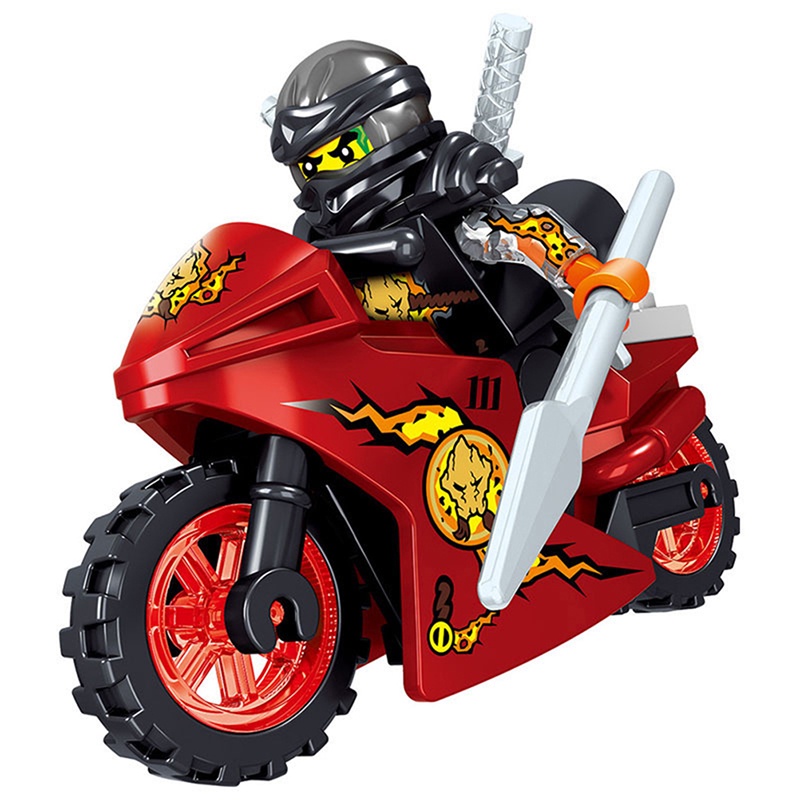 Bộ 8 mô hình đồ chơi lắp ráp xe mô tô ninjago