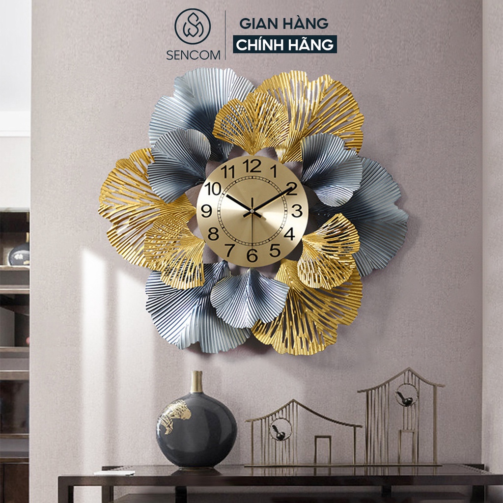 Đồng hồ treo tường nghệ thuật SENCOM thiết kế phong cách Bắc Âu decor trang trí nhà cửa mã 918