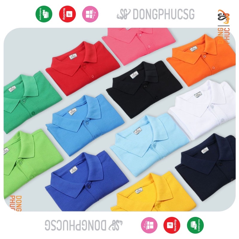 Áo thun nam nữ có cổ tay ngắn Thun cá sấu thái, dày dặn, cổ bẻ, nhiều màu để lựa chọn | DONGPHUCSG