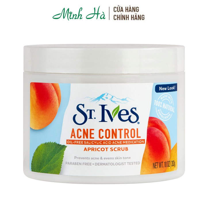 Tẩy da chết toàn thân St.ives Acne Control Apricot Scrub 283g
