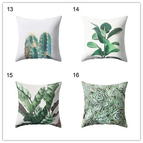 Bao Gối Vải Sợi Polyester In Họa Tiết Thực Vật Cây Xương Rồng
