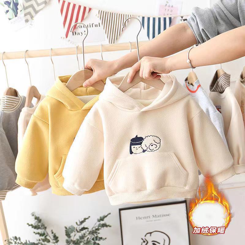 Áo Hoodie Lót Nhung Dày Dặn Giữ Ấm Mùa Đông Dành Cho Bé Trai Và Bé Gái