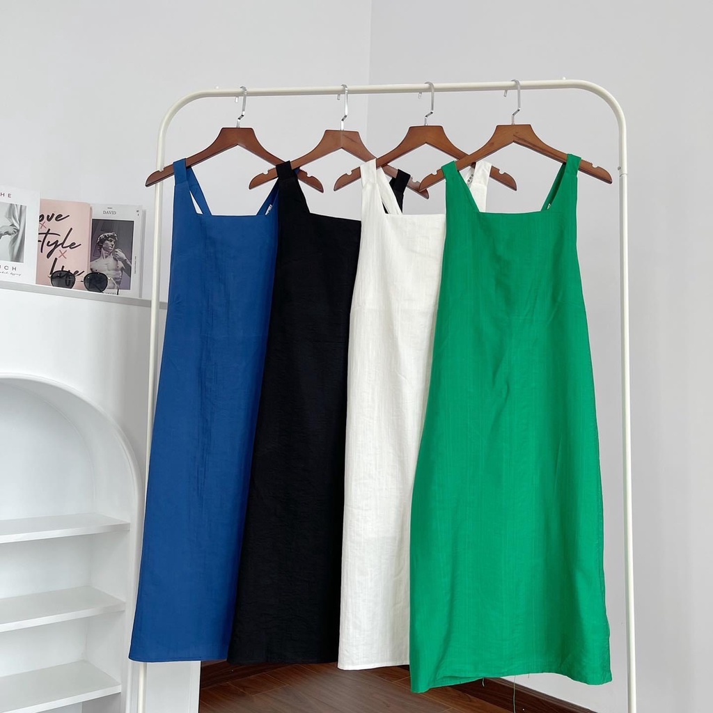 Váy 2 Dây  Vuông Bản To Chéo Lưng Dáng Dài Cami Clothing V.201, Đầm Maxi Đi Biển – Lapi VN