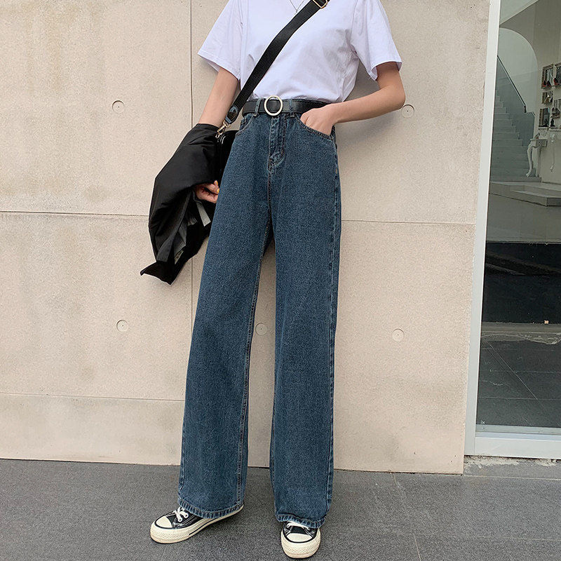 Quần Jeans Nữ Lưng Cao Ống Rộng Thời Trang