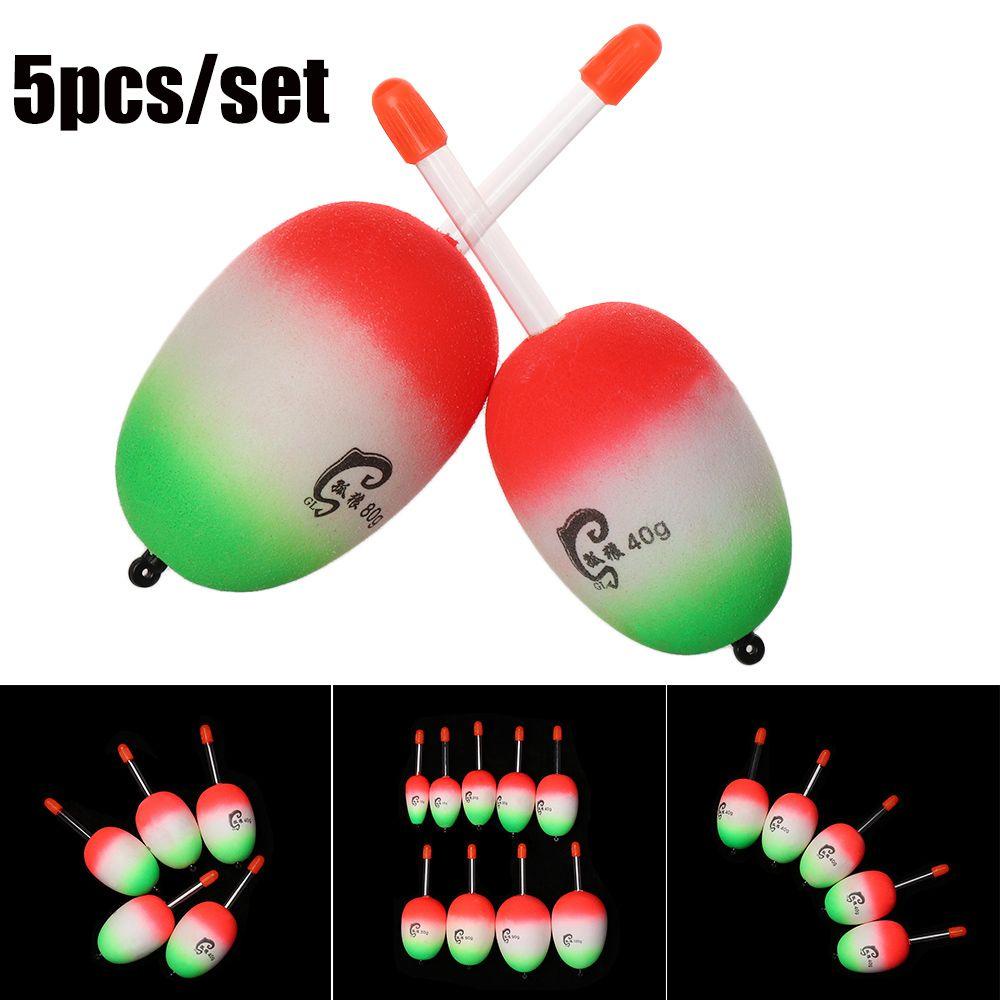 MUVAKO Set 5 Phao Câu Cá Dạ Quang Bằng Nhựa Chất Lượng Cao