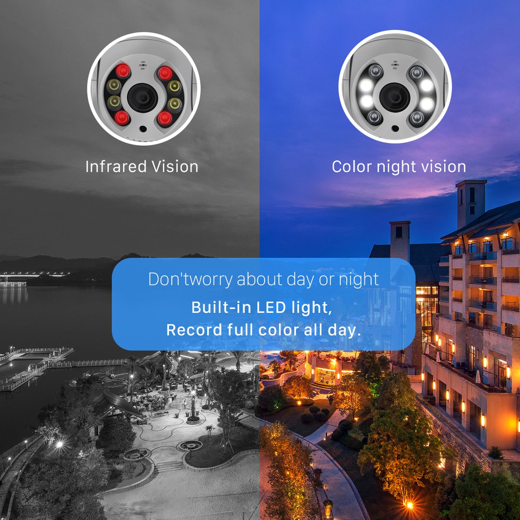 Camera quan sát tự động tầm nhìn ban đêm ICSEE APP UHD 5MP WIFI CCTV PTZ IP chống nước không dây | BigBuy360 - bigbuy360.vn