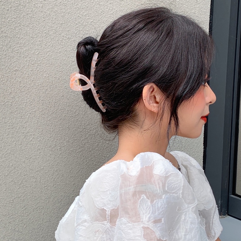 Kẹp tóc acrylic nhiều màu sắc thiết kế đơn giản phong cách Hàn Quốc