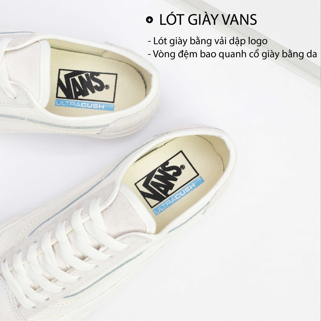 Vans style 36 decon CHÍNH HÃNG màu trắng nam nữ, giày vans cao cấp full box