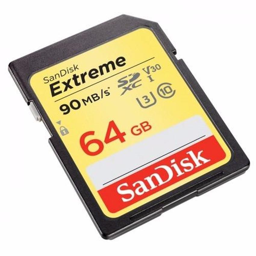 Thẻ nhớ SDXC SanDisk Extreme V30 64GB Class 10 UHS-I Class10 U3 90MB/s (Gold) | BigBuy360 - bigbuy360.vn