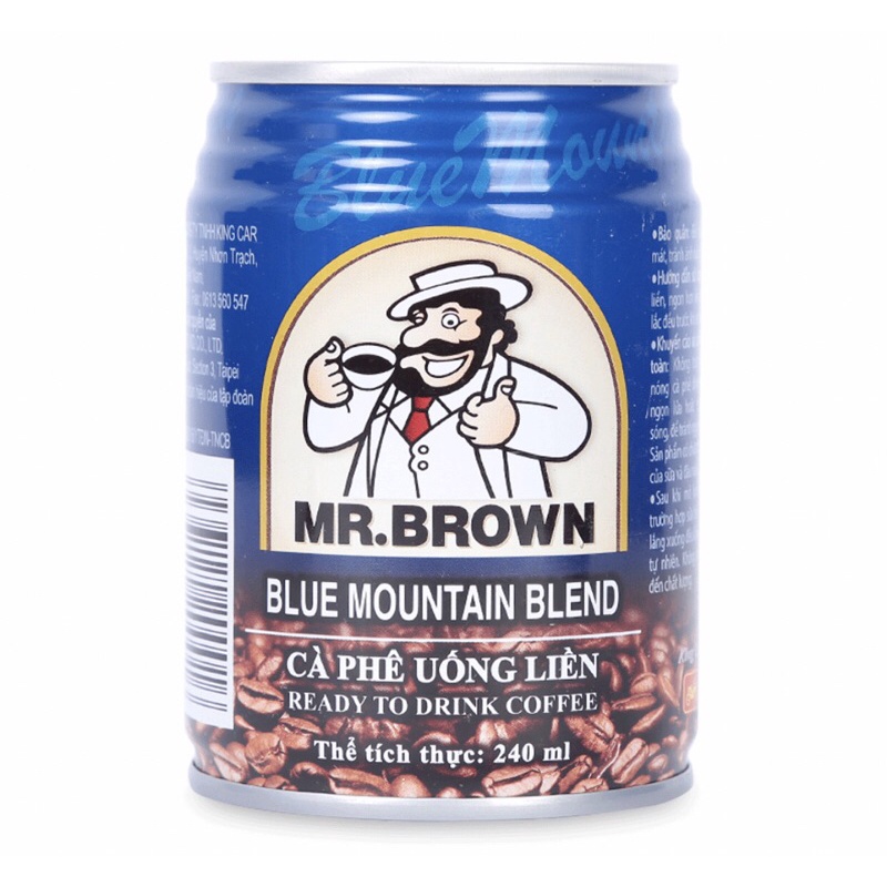 Cà Phê Mr.Brown Blue Mountain/Blue Cappuccino 240ML/Cafe Sữa Mr.Brown Vị Socola Lon 240ML/