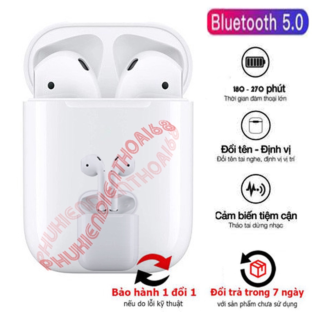 Tai nghe Bluetooth AP 2 Không Dây Bản Cao Cấp Định Vị Đổi Tên dùng cho Androi và IOS Bảo Hành 6 tháng 1 đổi 1