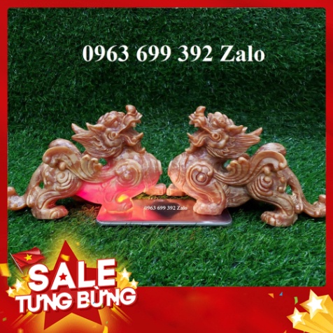 Cặp tỳ hưu gỗ huyết long