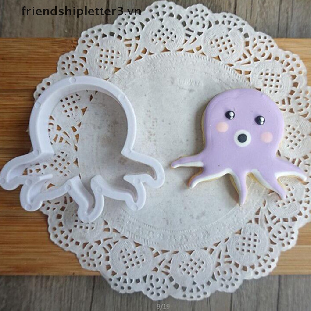 Bộ 8 Khuôn Cắt Bánh Quy Hình Bãi Biển / Cá Dễ Thương