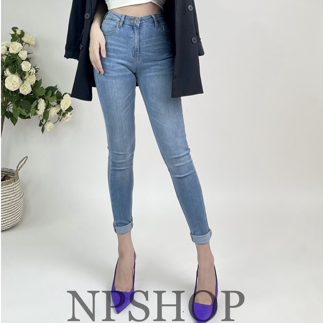 Quần jean nữ 9 tấc lưng cao dáng đẹp NPSHOP, quần bò cạp cao skinny jeans bigsize co giãn tốt