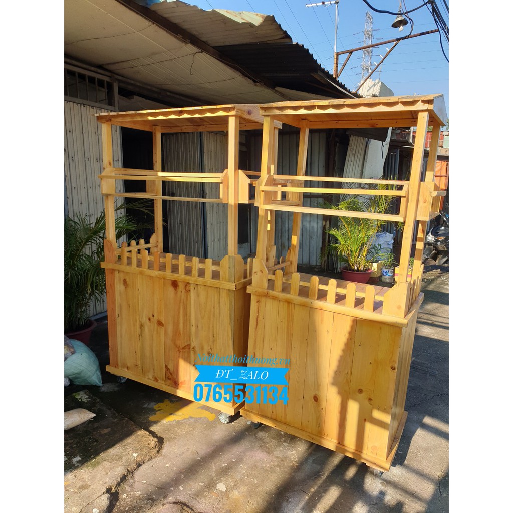 Xe gỗ bán nước cà phê, trà sữa giá rẻ tại xưởng đóng