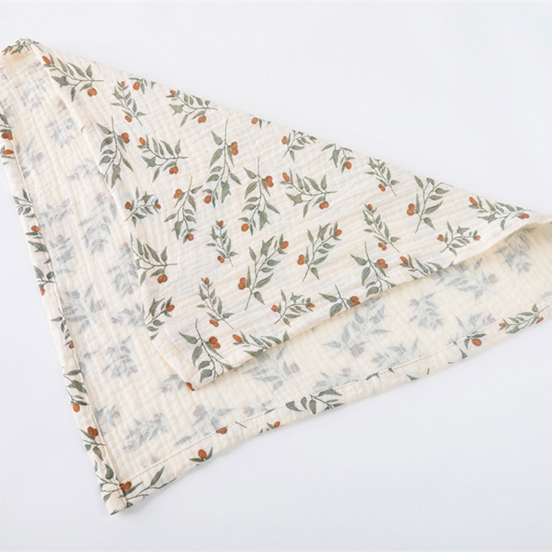 Yếm Ăn Mềm Mại Họa Tiết Hoa Phong Cách Muslin Dành Cho Em Bé