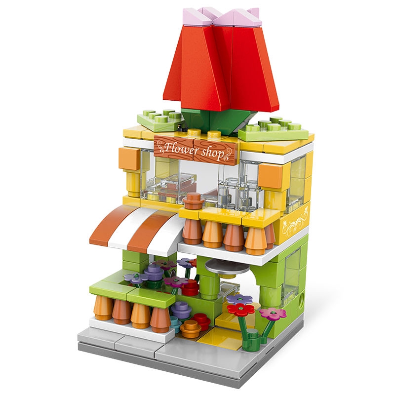 Bộ Đồ Chơi Lắp Ráp Đường Phố Thương Mại Mini Cho Bé