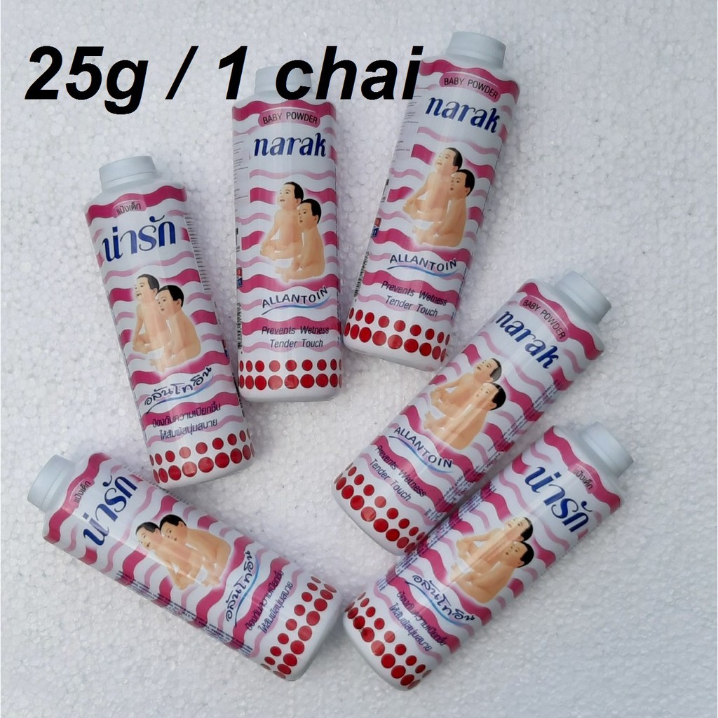 [25g] Combo 12 chai Phấn rôm Narak thơm dịu nhẹ rôm sẩy trẻ em cả người lớn - Thái Lan