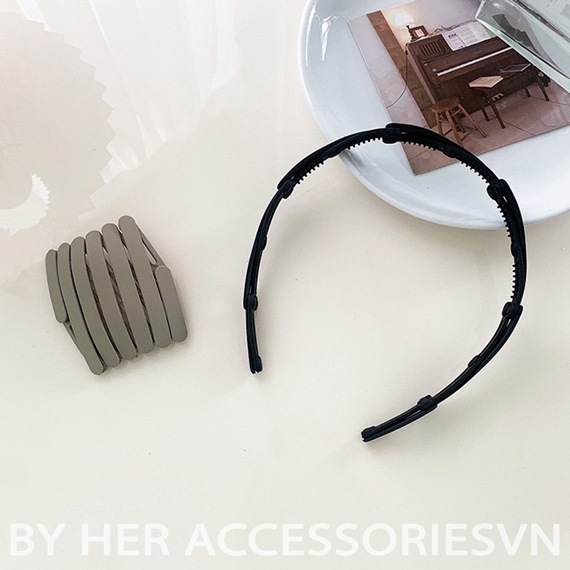 Bờm tóc gấp gọn co giãn, cài tóc nhựa bỏ túi, băng đô tóc her.accessories B2