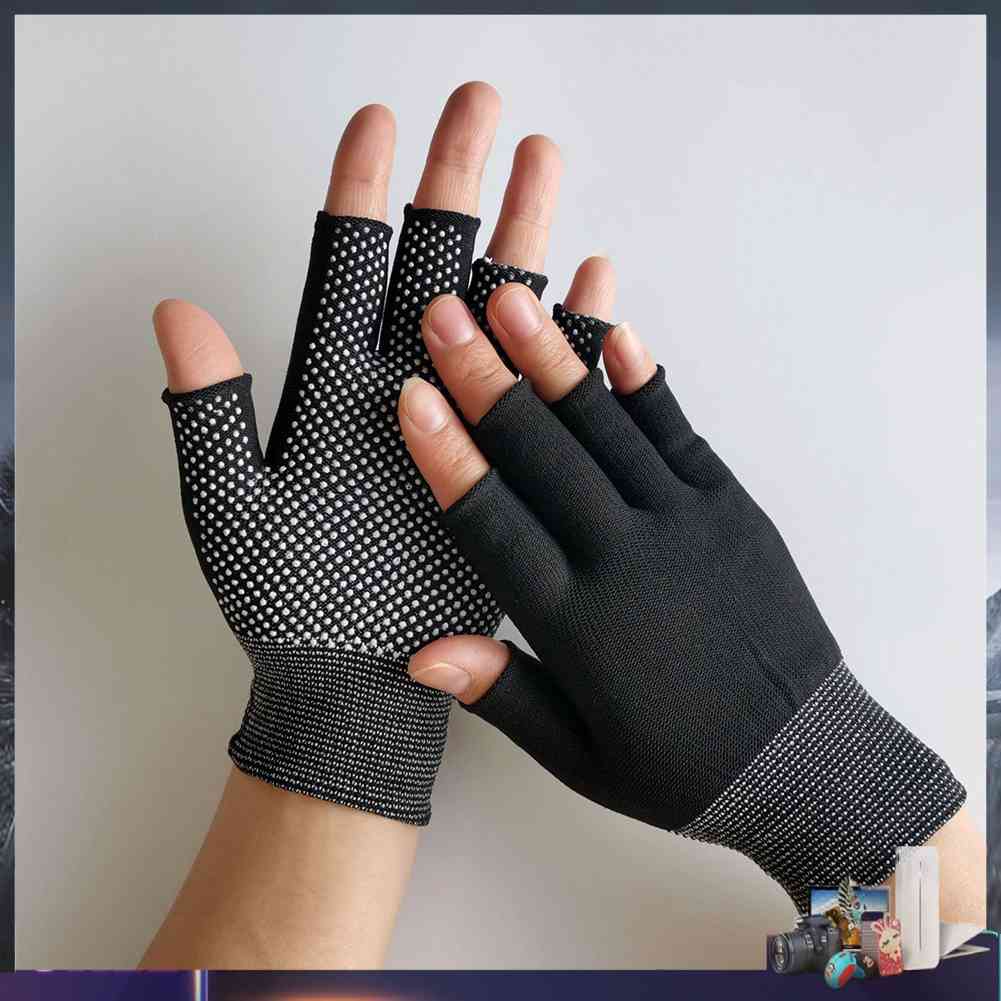 Găng Tay Nửa Ngón Chống Trượt Khi Đi Xe Đạp, Câu Cá