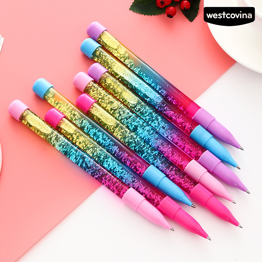 [Hot]✍Bút Bi Mực Xanh Có Tay Cầm Đính Kim Sa Lấp Lánh Cho Học Sinh/Văn Phòng