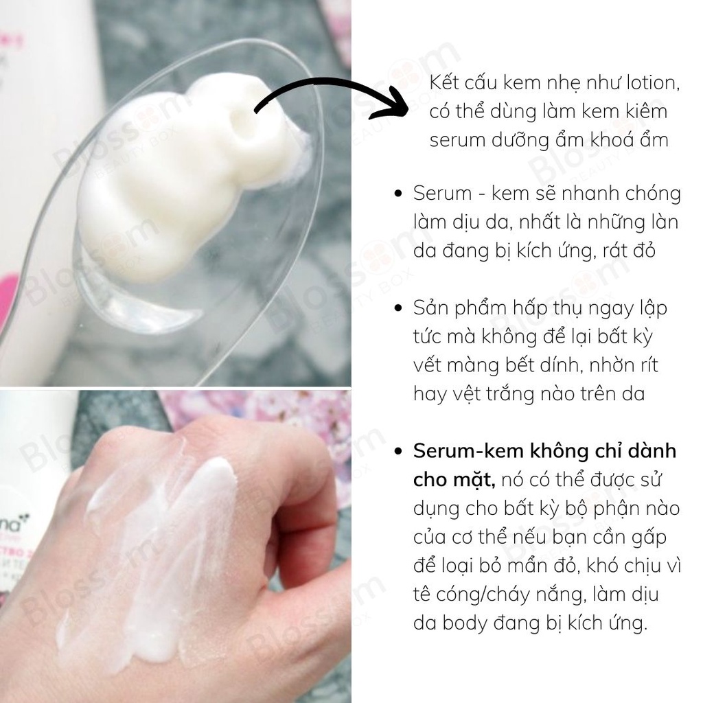 Kem dưỡng + serum agent 2 in 1 SOS cho da mụn, viêm đỏ Teana (face + body)