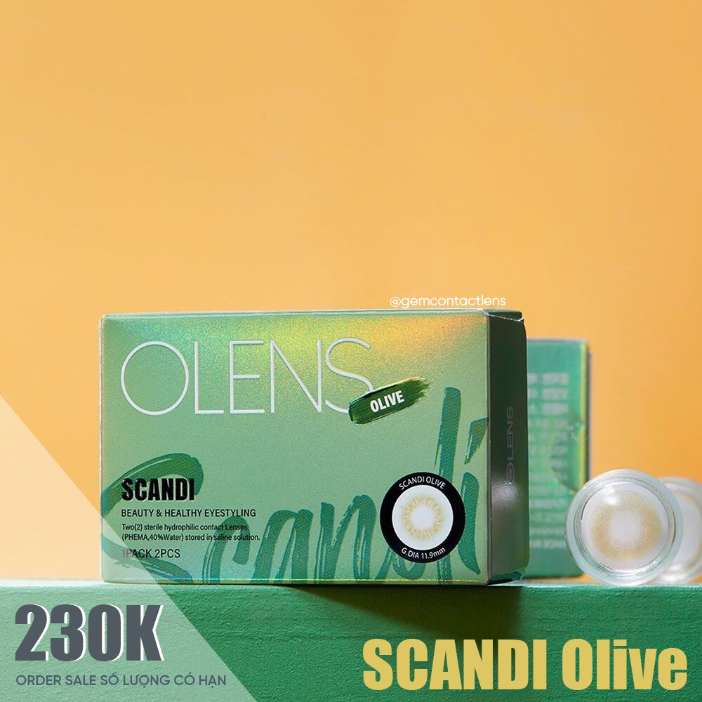 [CAO CẤP NỘI ĐỊA HÀN] áp tròng SCANDI OLIVE HSD 1 THÁNG - OLENS