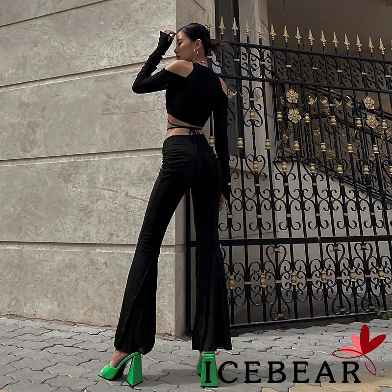 Áo Croptop Tay Dài Cổ Chữ V Màu Sắc Đơn Giản Thời Trang Đường Phố Cho Nữ