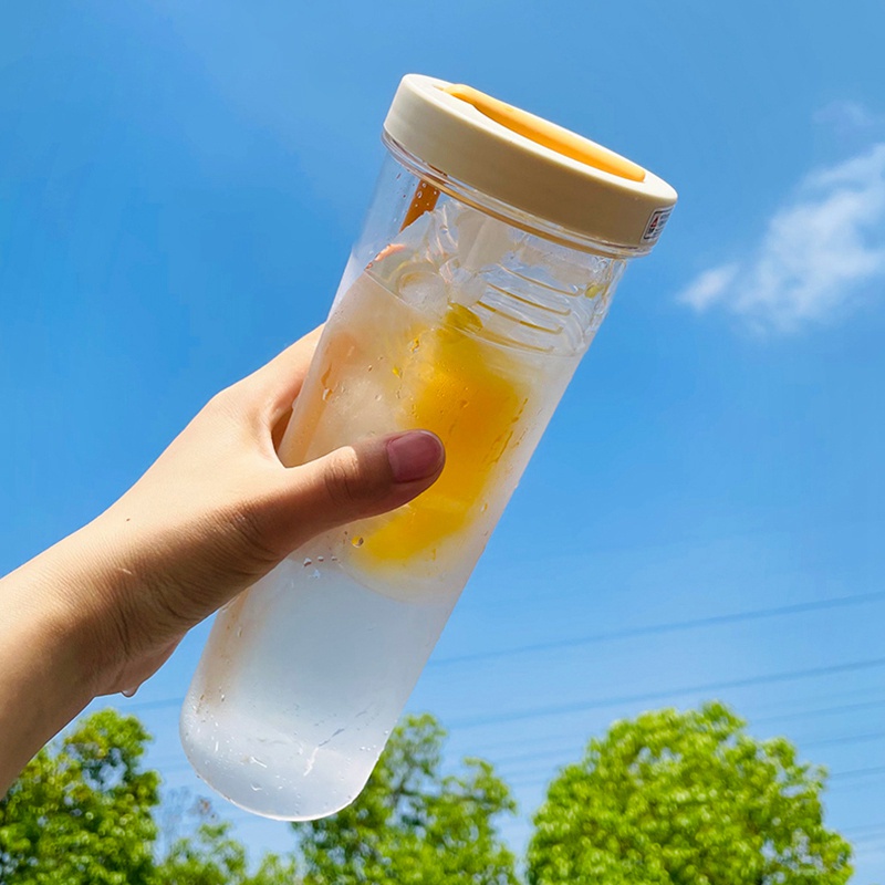 Bình Nước Trong Suốt Kèm Ống Hút 700ml Tiện Lợi