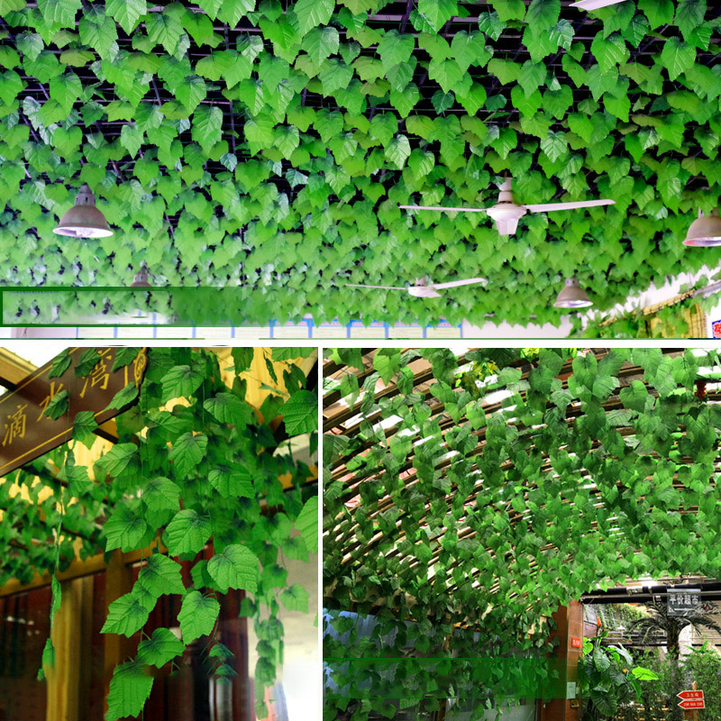 210CM Long artificial plant green lvy leaves/Hanging ivy leaf plants vines/DIY Plant for home garden party decor