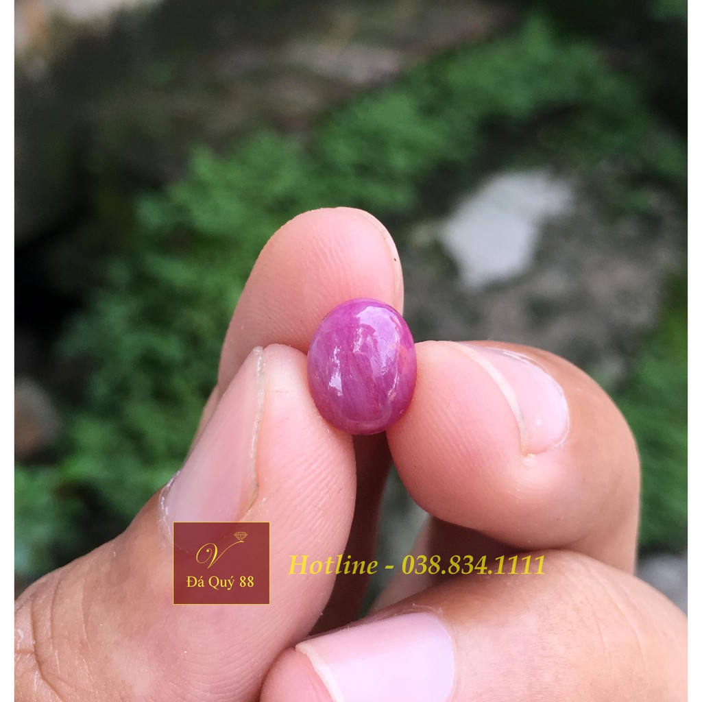 Đá Ruby Tự Nhiên Hồng Cánh Sen Ánh Tím 4.05ct Mặt Nhẫn Nam Nữ