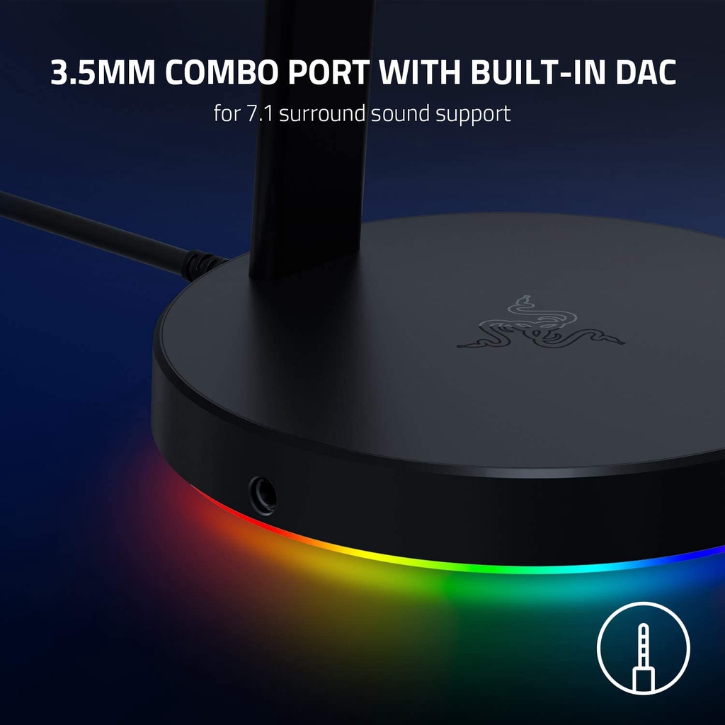 Giá treo tai nghe Razer Base Station V2 Chroma-USB 3.1 Hub-7.1 Surround Sound