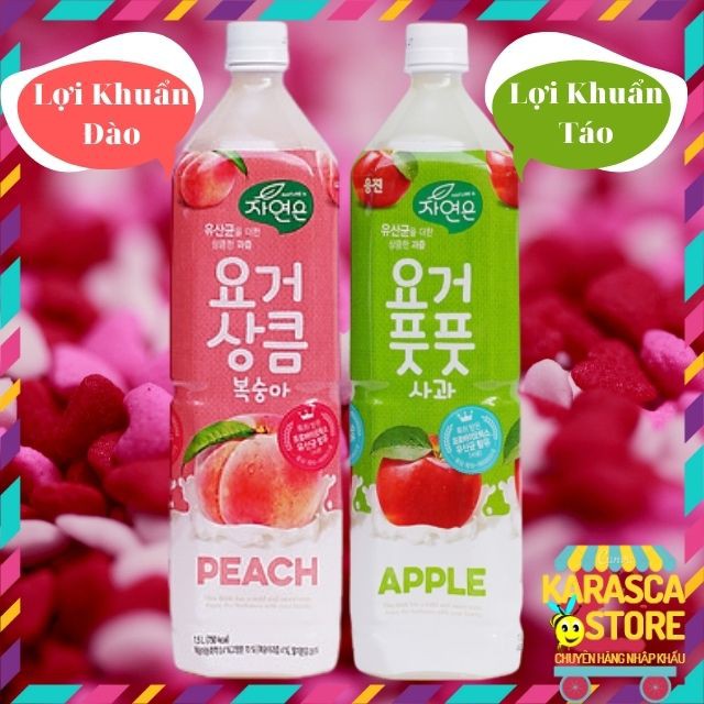 Nước Trái Cây Lợi Khuẩn Woongjin Hàn Quốc Vị Đào,Táo Chai 1500ML
