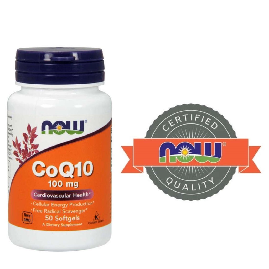 Thực Phẩm Bổ Sung Phòng Ngừa Các Bệnh Tim Mạch, Chống Lão Hóa, Suy Giảm Trí Nhớ NOW - COQ10 100MG W/VITAMIN E (50 viên )