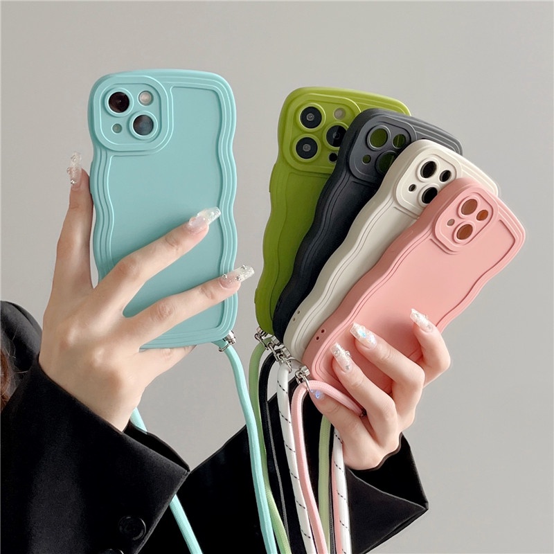 Ốp Điện Thoại Silicon Có Dây Đeo Cổ Cho Iphone 11 12 13 14 Pro Max 11 12 13 14 14 Max X XR XS Max XR 7 8 Plus SE 2020 12 13