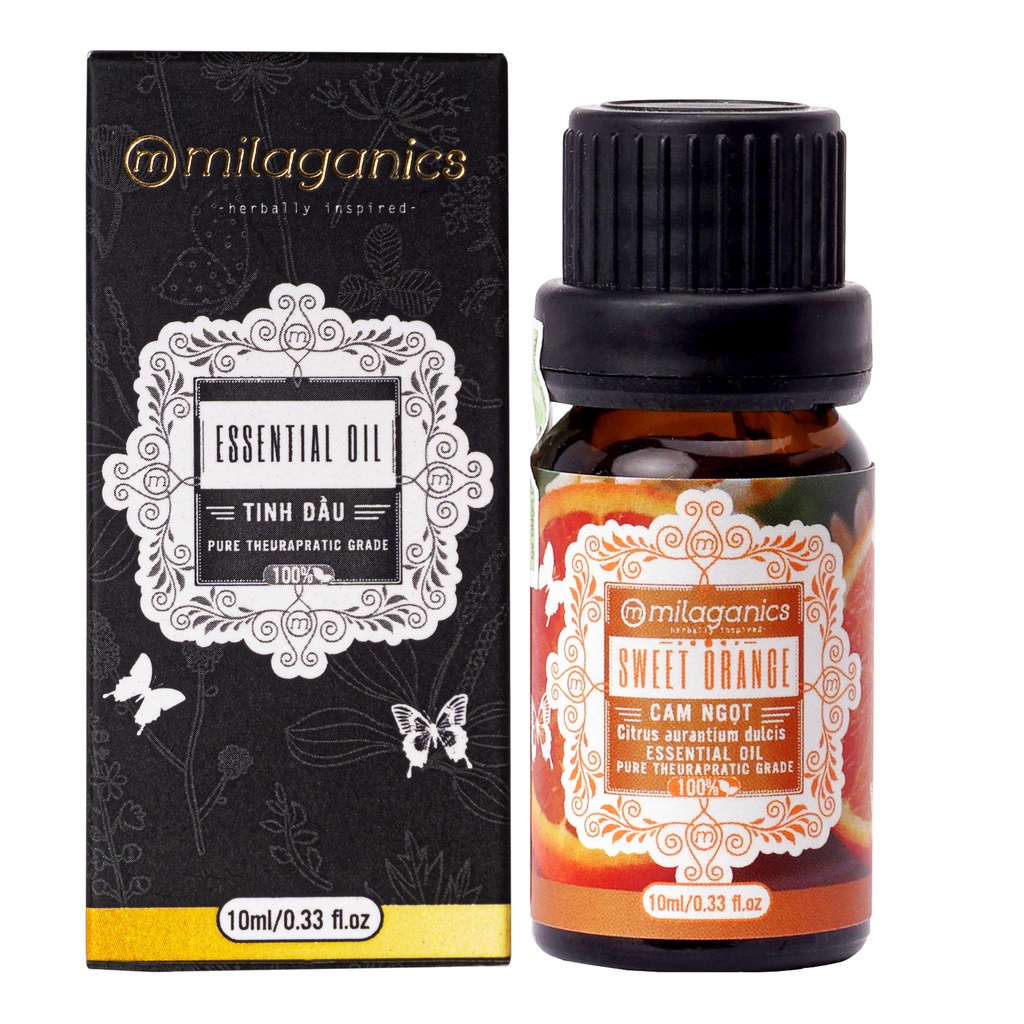 Tinh Dầu Cam Ngọt Sweet Orange MILAGANICS Essential Oil, Xuất Xứ Thiên Nhiên Không Pha Tạp Chất, Có Giấy Kiểm Định COA