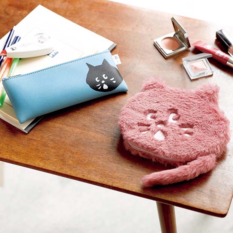 Túi đựng bút hình chú mèo xinh xắn phong cách Anh Quốc