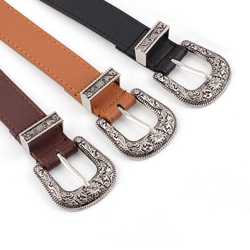 Thắt Lưng Da Khóa Kim Loại Đơn Giản Điều Chỉnh Được Phong Cách Vintage Thanh Lịch Cho Nữ