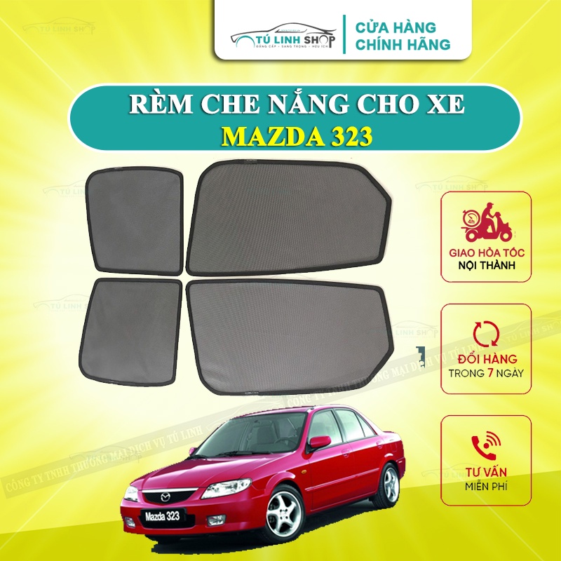 Rèm che nắng nam châm cho xe Mazda 323, bộ 4 tấm cho 4 cửa, hàng loại 1 cao cấp nhất, vừa khít kính