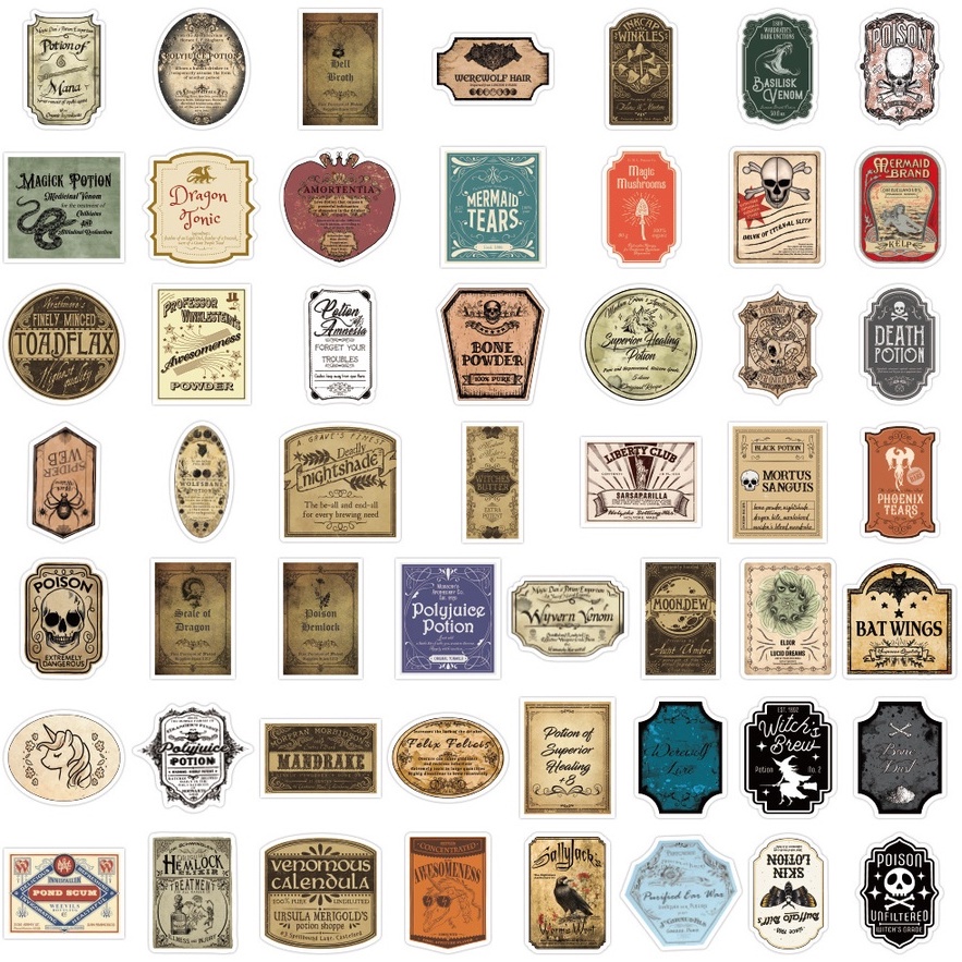 50/25/10 miếng dán dùng để trang trí sổ tay phong cách vintage