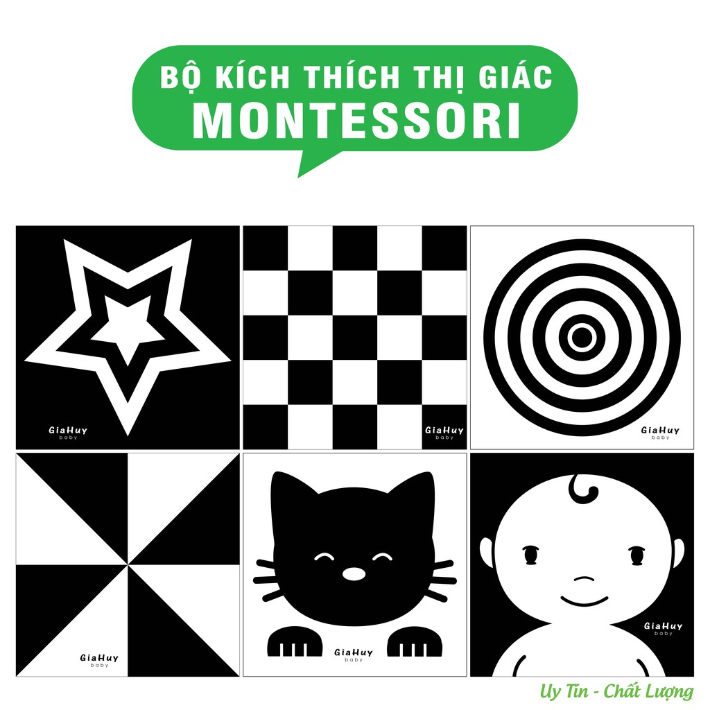 Bộ Thẻ Kích Thích Thị Giác Giúp Bé Phát triển Toàn Diện [Chuẩn Phương Pháp Montessori]