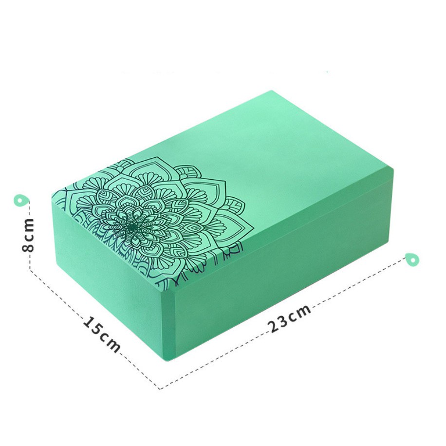 Gạch tập yoga xốp Eva nặng 200g in hoa mandala - Yoga blocks