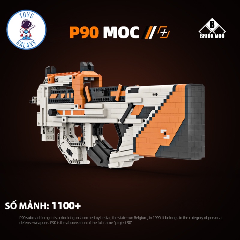 Đồ Chơi Lắp Ráp Mô Hình PUBG Mô Hình P90 Asiimov Bắn Thun Nịt MOC Kevin183 / CSGO Free Fire Lửa Chùa CoD Titanfall