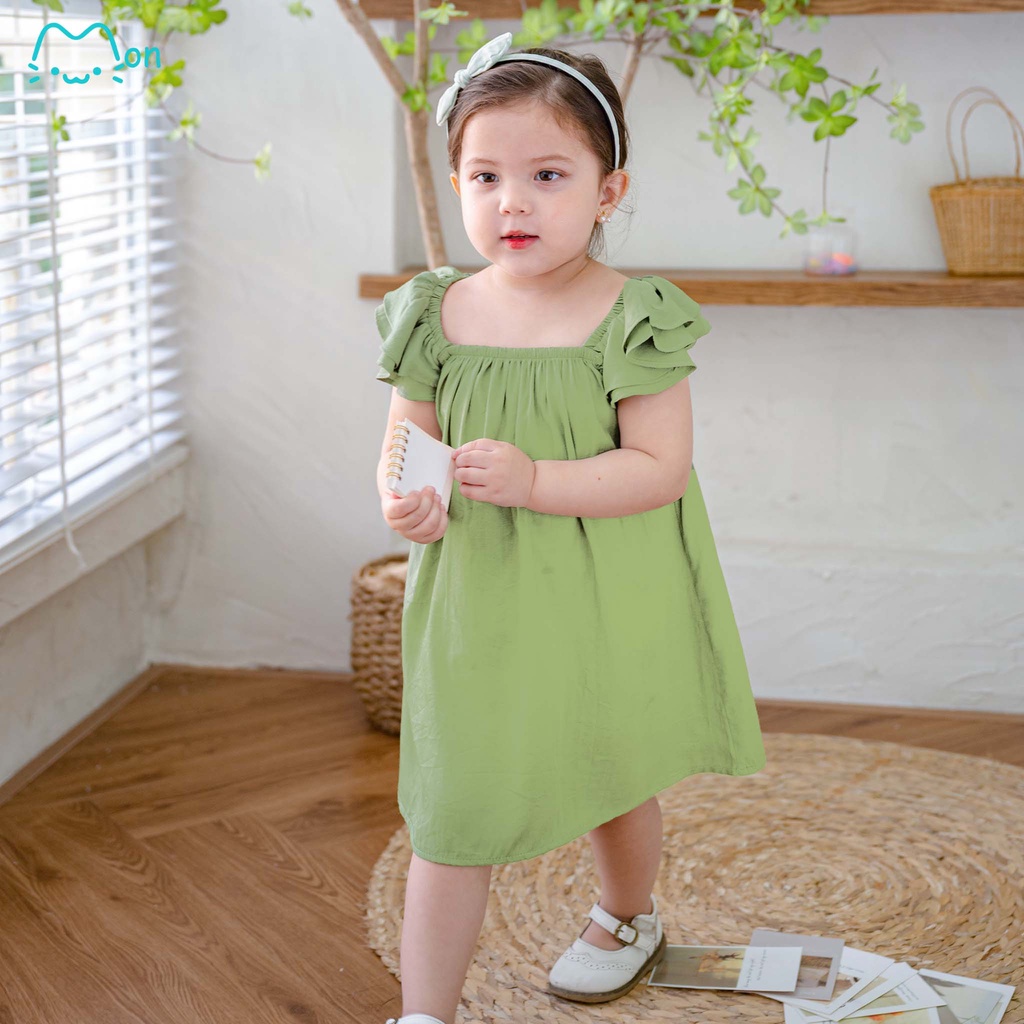 Đầm maxi cho bé gái, đầm mặc nhà bé gái chất đũi tằm nhẹ mát, hợp mặc nhà đi chơi, bé từ 2,3,4,5,6 tuổi MonBabies MV25