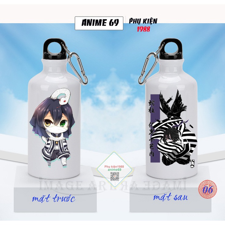 Bình nước thể thao nhôm in hình anime - kimetsu yaiba -500ml