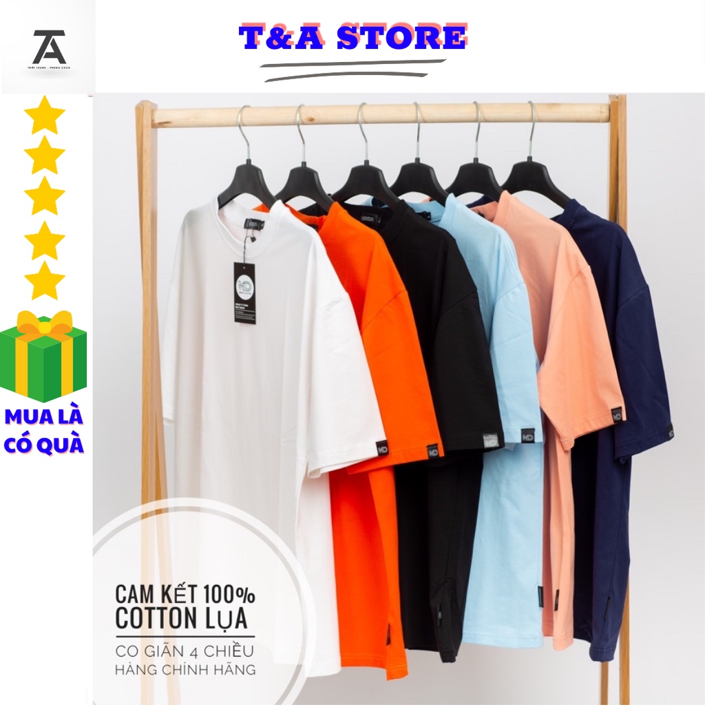 Áo thun Unisex Basic Tee phông trơn nam nữ tay lỡ oversize form rộng nhiều màu